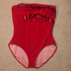 SPANX RUFFLE BATHING SUIT